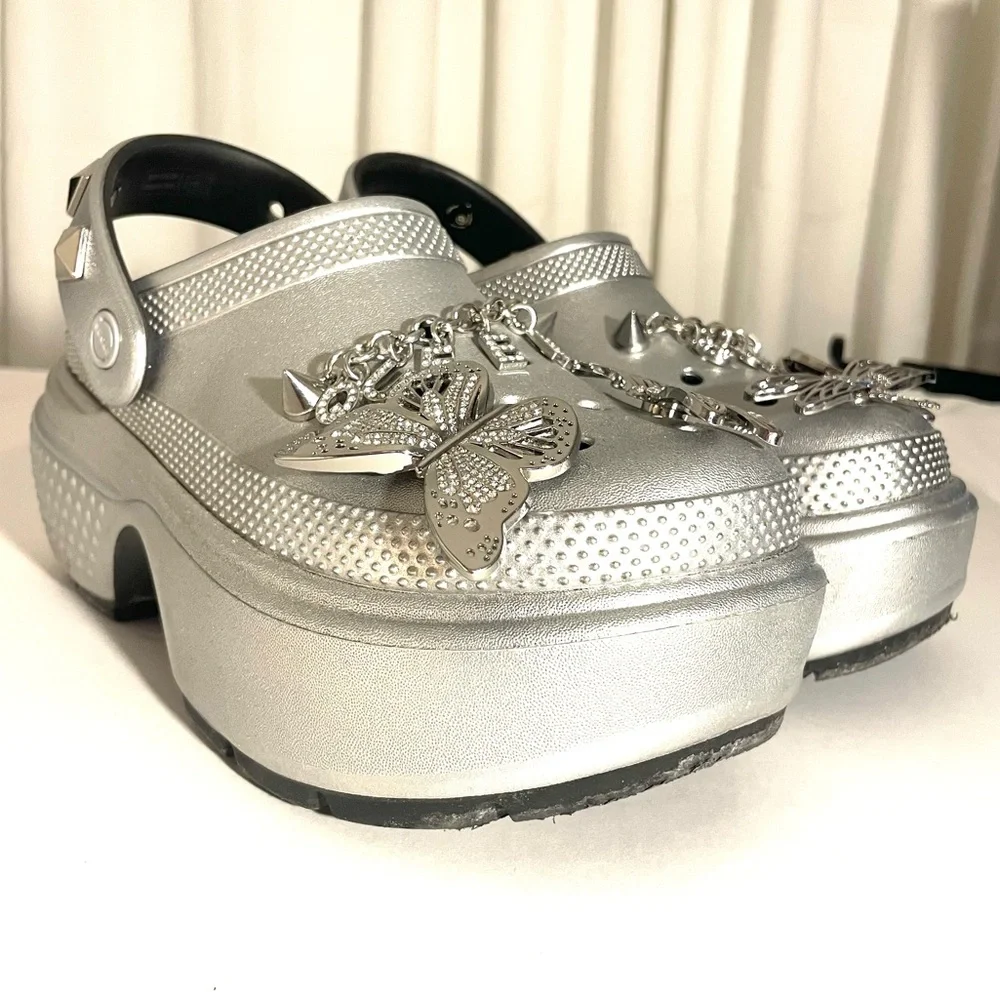Crocs Stomp Clog Metallic Silver l. - Picture 3 of 17